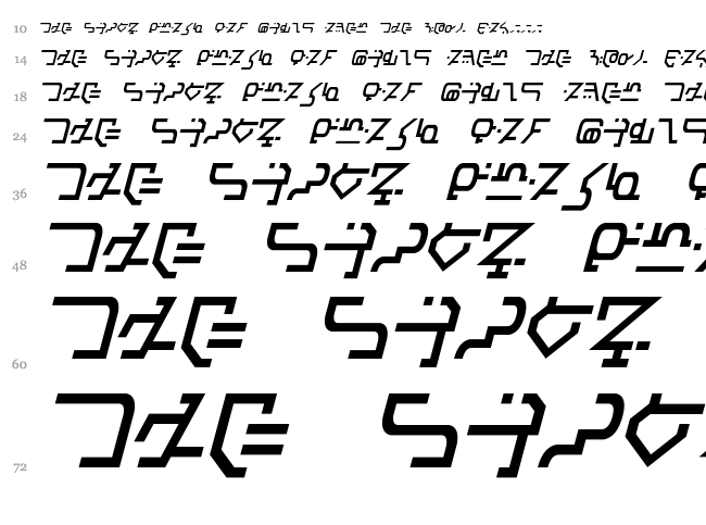 Modern Destronic font waterfall